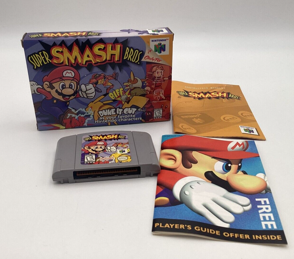 super smash bros n64 with box and manual