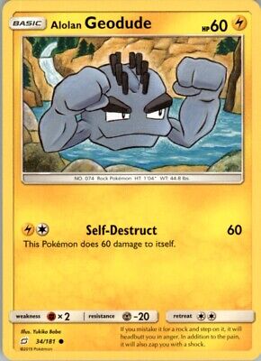 Pokemon 2019 Sun & Moon - Team Up Alolan Geodude Basic/Common #34