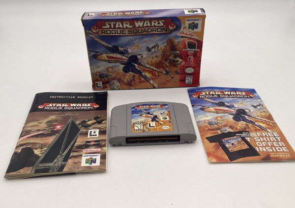 Star Wars Rogue Squadron Nintendo 64 N64 Game, Manual, Box