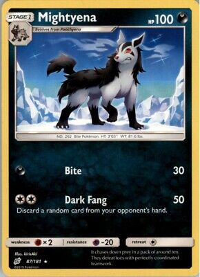 Pokemon 2019 Sun & Moon - Team Up Mightyena Stage 1/Rare #87