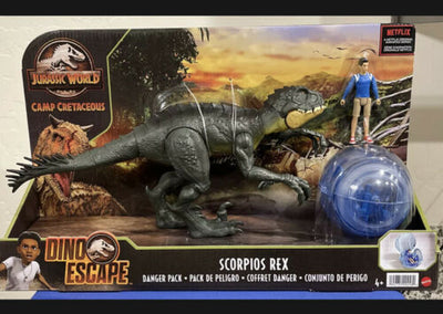 Jurassic World Camp Cretaceous Dino Escape Danger Pack Scorpios Rex With Kenji