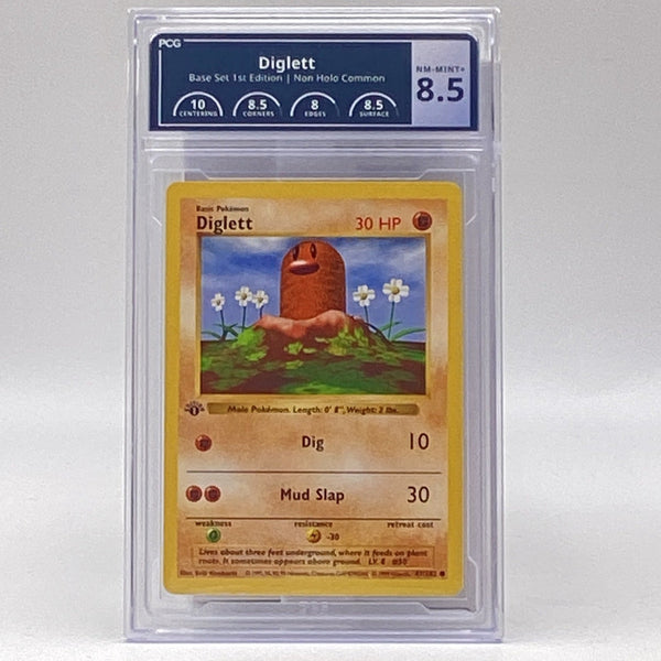 1999 Pokemon Diglett Base Set 1st Edition Non Holo Common PCG 8.5 Near 1999 Pokemon Diglett Base Set 1st Edition Non Holo Common PCG 8.5 Near