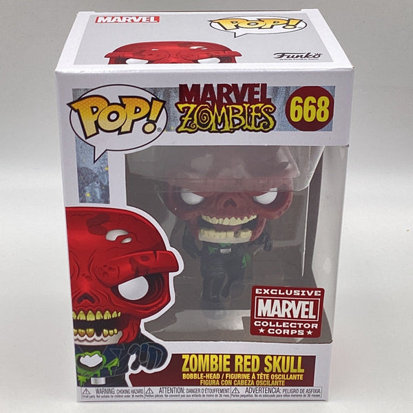 Funko Pop! Marvel Zombies – Red Skull Zombie #668 – Collector Corps Exclusive – 9,5 Cm – Vinyle