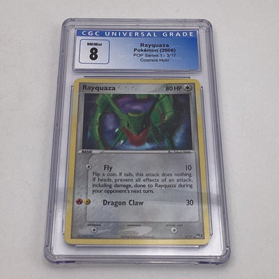2006 Pokemon Rayquaza Pop Series 1 - 3/17 Cosmos Holo CGC 8 Near Mint