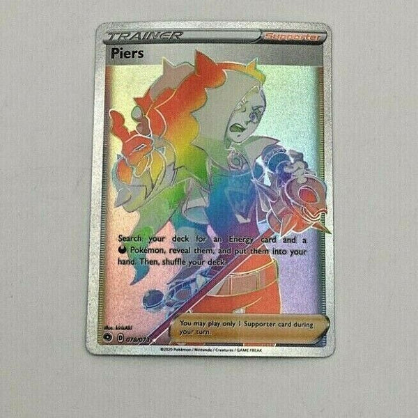 Piers 078/073 Rainbow Rare Trainer Pokemon Card Champions Path Piers 078/073 Rainbow Rare Trainer Pokemon Card Champions Path