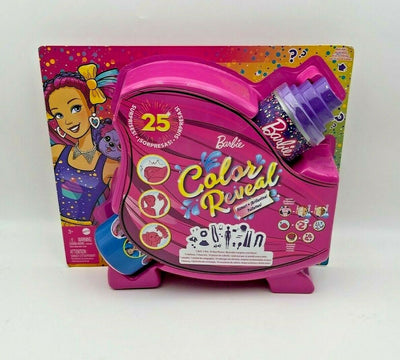 Barbie Color Reveal Glitter Hair Swaps Doll, Glittery Pink with 25 Surprises