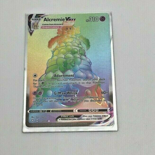Alcremie Vmax 073/072 Shining Fates -Full Art Rainbow Pokemon Card Alcremie Vmax 073/072 Shining Fates -Full Art Rainbow Pokemon Card