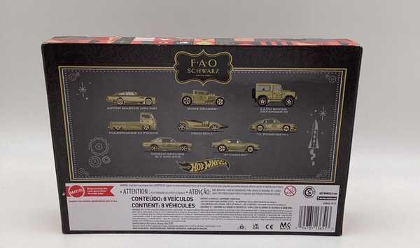 New Hot Wheels 1:64 Scale FAO Schwarz Gold Vehicles 8pk 160th good Anniversary Box