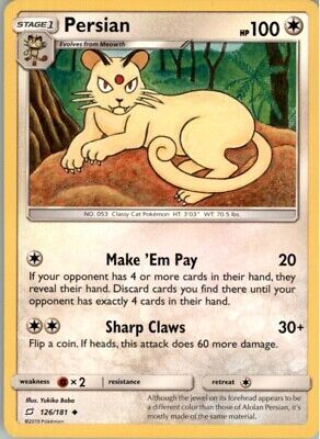 Pokemon 2019 Sun & Moon - Team Up Persian Stage 1/Uncommon #126