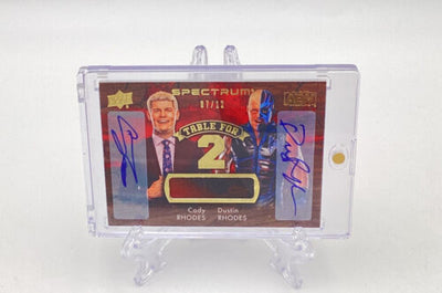 2021 AEW Spectrum Cody & Dustin Rhodes Table For 2 Dual Autograph Relic 7/12