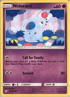 Pokemon 2019 Sun & Moon - Team Up Nidoran Female Basic/Common #54