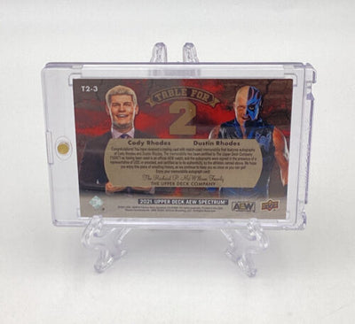 2021 AEW Spectrum Cody & Dustin Rhodes Table For 2 Dual Autograph Relic 7/12