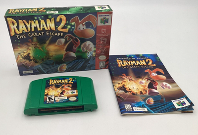 Rayman 2 The Great Escape Nintendo 64 N64 Game, Manual, Box