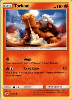 Pokemon 2017 Sun & Moon Torkoal Basic/Common #23 Pokemon 2017 Sun & Moon Torkoal Basic/Common #23