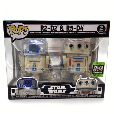 Funko Pop! Star Wars - R2-D2 & R5-D4 (2 Pack) (2023 Galactic Convention Exclusive)