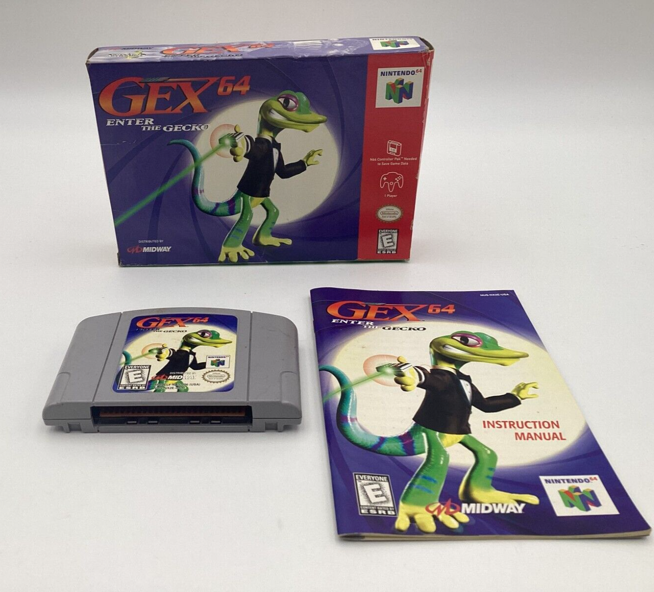Gex 64 Nintendo 64 N64 Game, Manual, Box