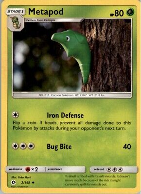Pokemon 2017 Sun & Moon Metapod Stage 1/Uncommon #2