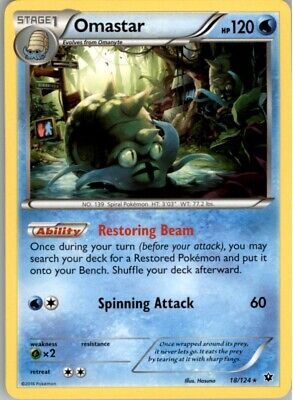 Pokemon 2016 XY - Fates Collide Omastar Stage 1/Rare #18