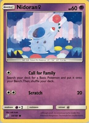 Pokemon 2019 Sun & Moon - Team Up Nidoran Female Basic/Common #54
