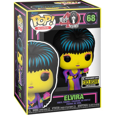 Funko Pop! Icons - Elvira (Black Light) - Entertainment Earth Exclusive