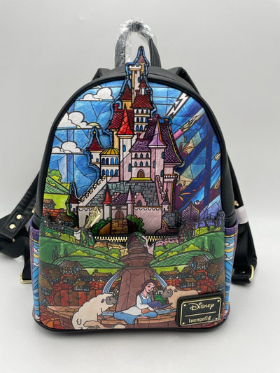 Loungefly Disney Princess Castle Series Belle Womens Double Strap Shoulder Bag