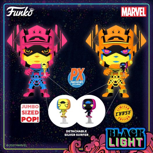 Store Galactus with Silver Surfer Blacklight Funko