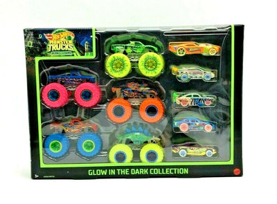 Hot Wheels Monster Trucks Glow In The Dark Collection 10 PCs
