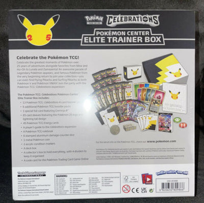 Pokemon Center Exclusive TCG Celebrations Elite Trainer Box ETB