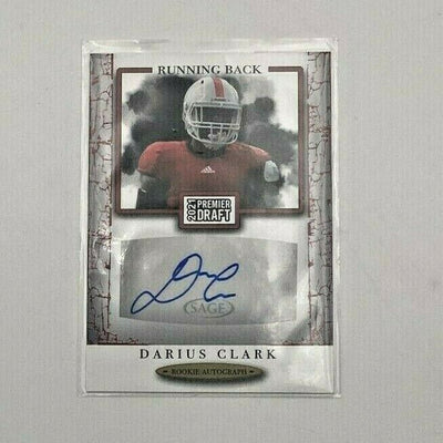 2021 Sage Premier Draft Darius Clark Rookie Blue Autograph Panthers Rookie