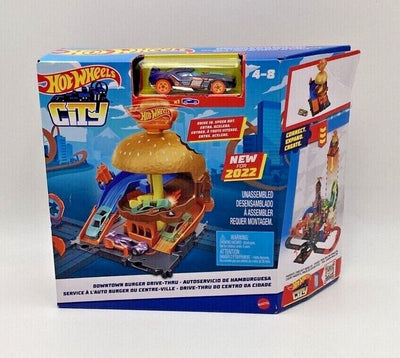 Hot Wheels City Downtown Burger Drive-Thru Playset