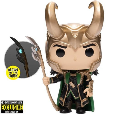 Funko Pop! Marvel - Avengers - Loki with Scepter (Glow In The Dark) - Entertainment Earth Exclusive