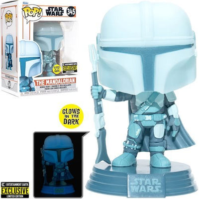 Funko Pop! Star Wars - The Mandalorian Hologram Glow-in-the-Dark - Entertainment Earth Exclusive