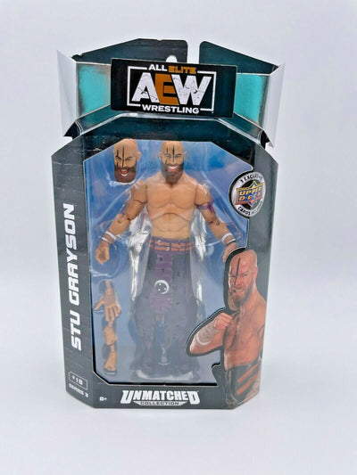 AEW Stu Grayson Unmatched Series 3 Wrestling Figure W/ Upper Deck Pack