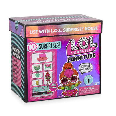 L.O.L. Surprise! Furniture Bedroom with Neon Q.T. & 10+ Surprises, Multicolor