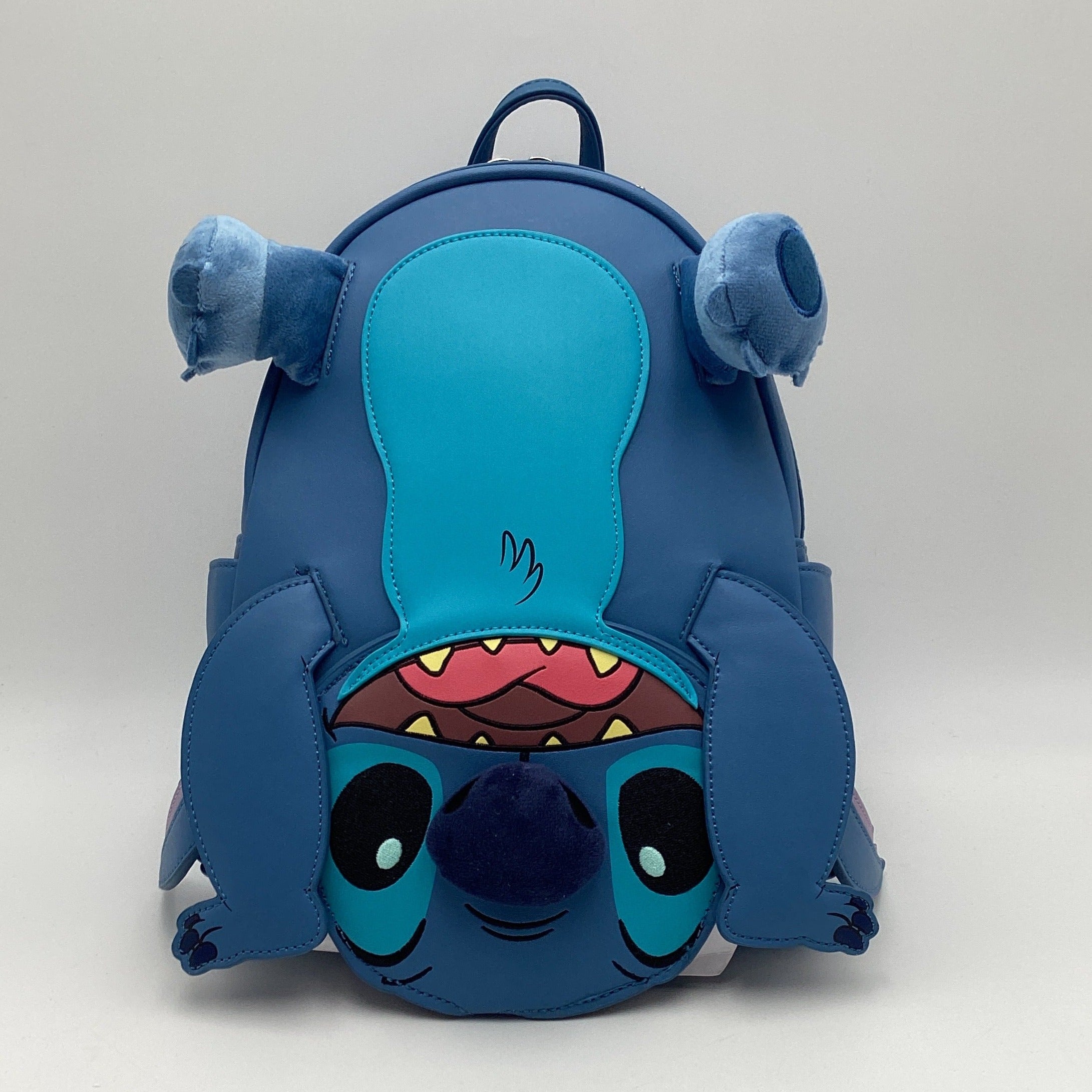 Disney Loungefly Stitch Canvas Mini Backpack Upside Down Error Plate NWT