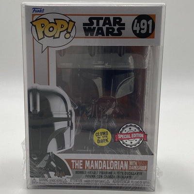 Funko Pop! Star Wars - The Mandalorian With Darksaber (Glow In The Dark) (Special Edition)