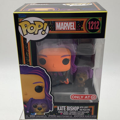 Funko Pop! Marvel - Hawkeye - Kate Bishop With Lucky The Pizza Dog (Black Light) (Target Exclusive)
