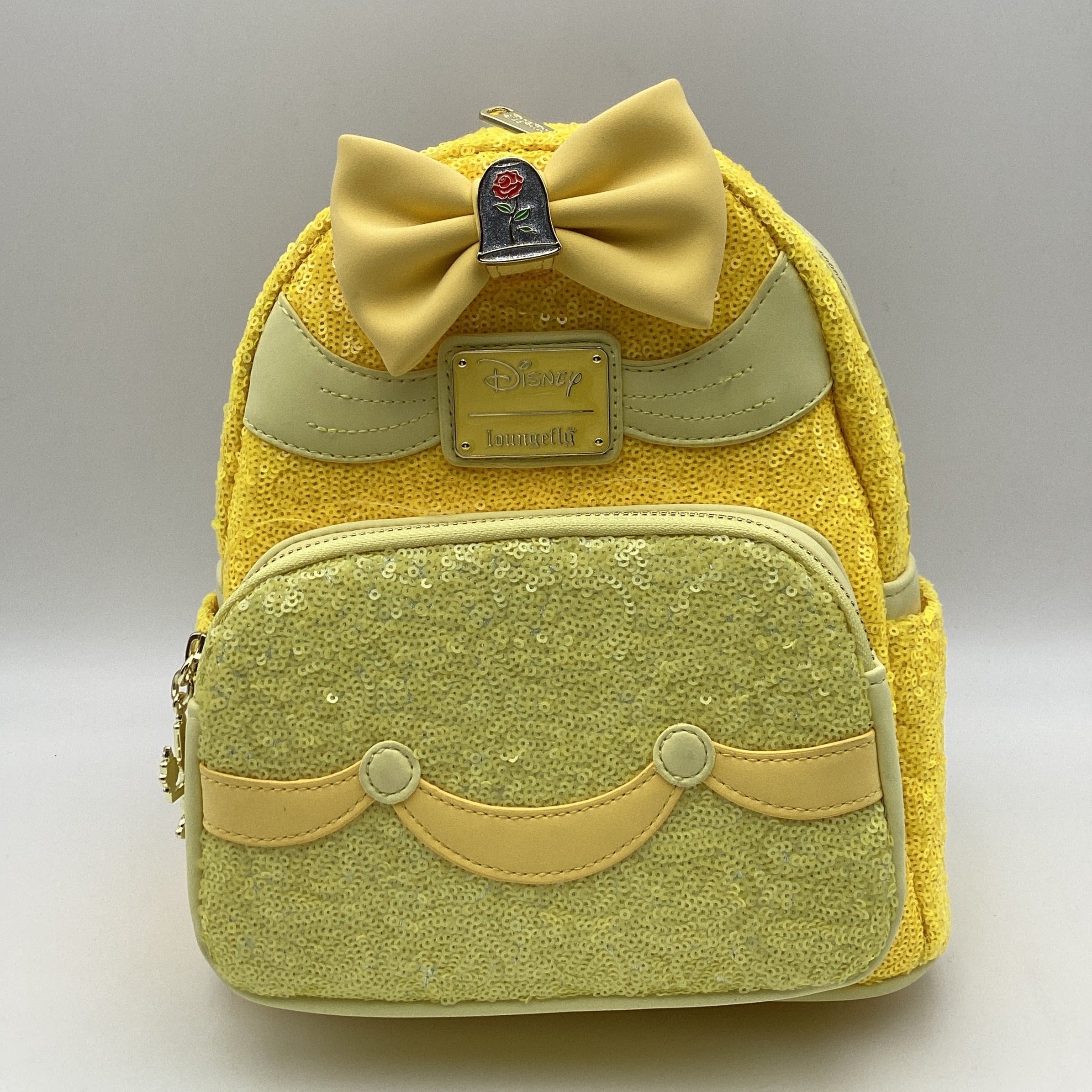 disney belle yellow backpack mini Loungefly Beauty & The Beast Yellow Sequin Mini Backpack (Exclusive)