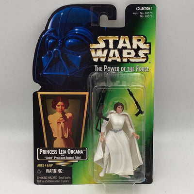 Star Wars The Power Of The Force - Princess Leia Organa With Laser Pistol and Assault Rifle Action Figure