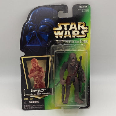 Star Wars The Power Of The Force - Chewbacca With Bowcaster and Heavy Blaster Rifle Action Figure