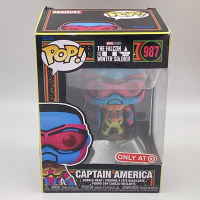 Funko Pop! Marvel Studios - The Falcon And The Winter Soldier - Captain America (Black Light) (Target Exclusive) (Damaged)