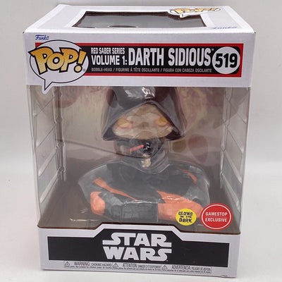 Funko Pop! Star Wars - Red Saber Series Volume 1: Darth Sidious (Glow In The Dark) (GameStop Exclusive) (Damaged)