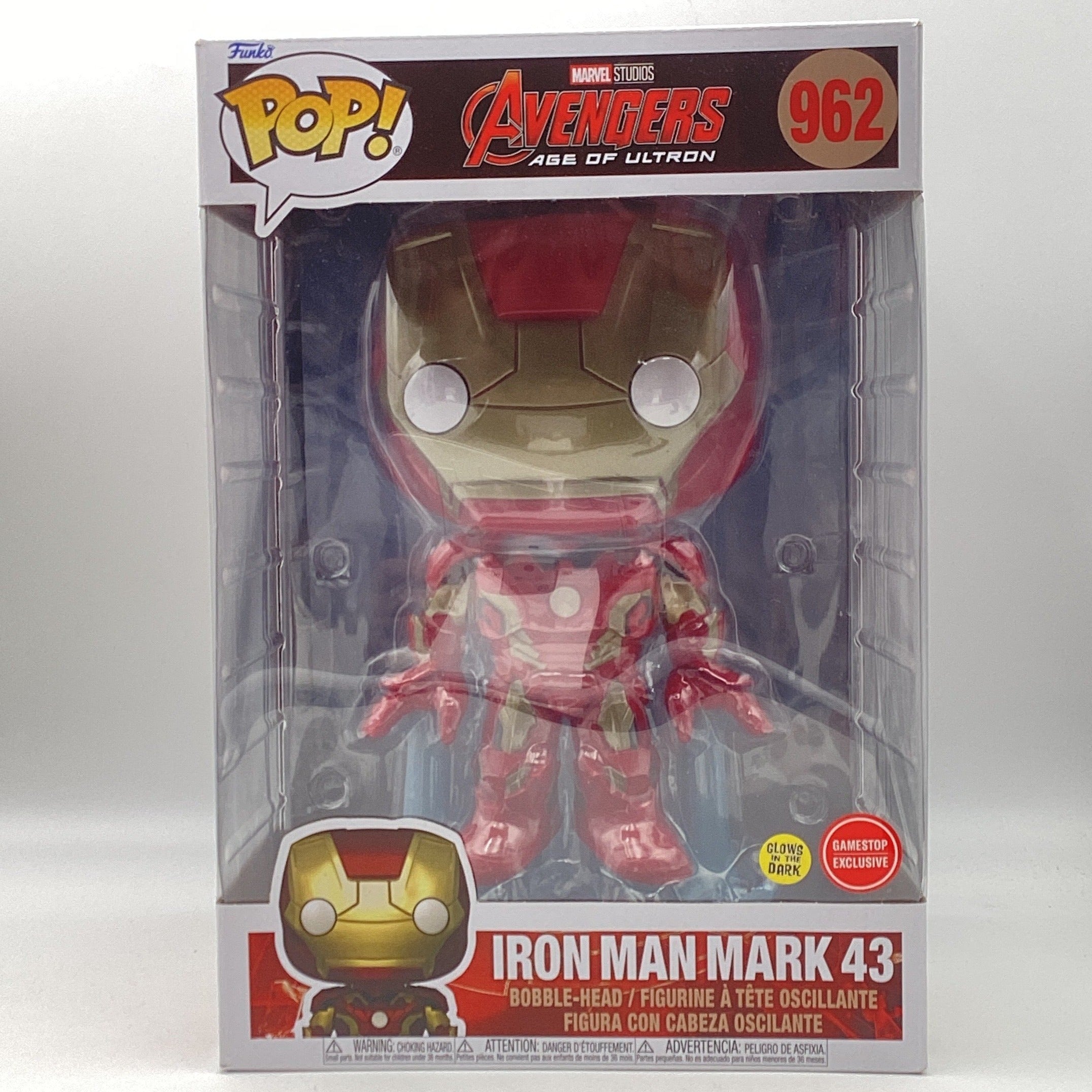 Funko Pop Avengers Iron Man Mark 43 - 10" Glow In The Dark GameStop Exclusive
