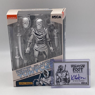 Teenage Mutant Ninja Turtles (Mirage Comics) – 7” Scale Action Figure – Foot Ninja (Black and White Variant) (Autographed By Kevin Eastman)