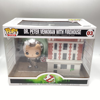 Funko Pop! Town - Ghostbusters - Dr. Peter Venkman With Firehouse