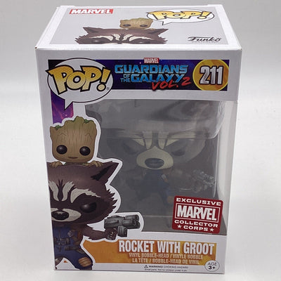 Funko Pop! Marvel - Guardians Of The Galaxy Vol. 2 - Rocket With Groot (Marvel Collector Corps Exclusive)