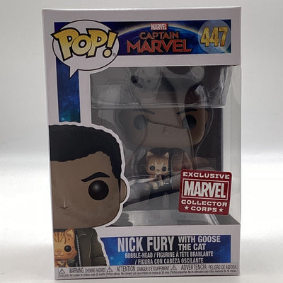 Funko Pop! Marvel - Captain Marvel - Nick Fury With Goose The Cat (Marvel Collector Corps Exclusive)