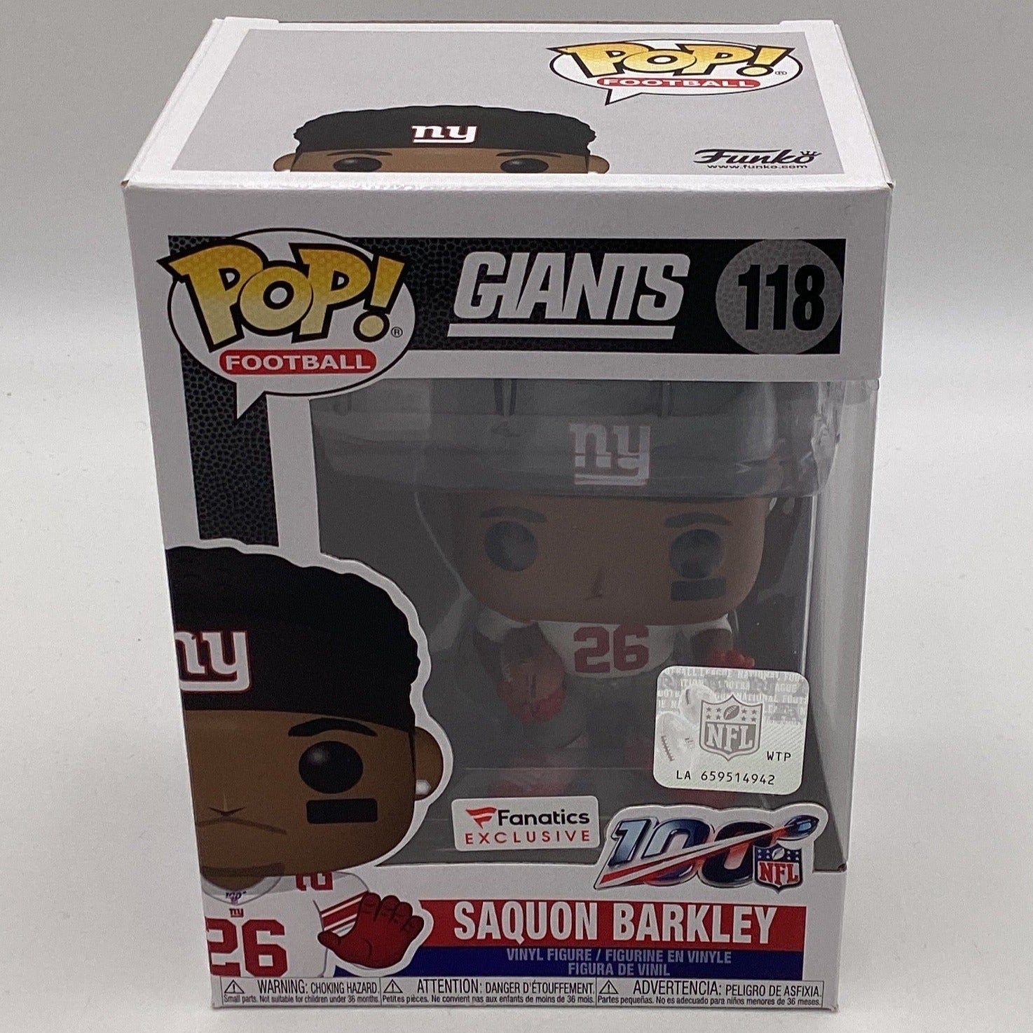 Funko Saquon Barkley New York Giants Pop! Fanatics Exclusive Figurine