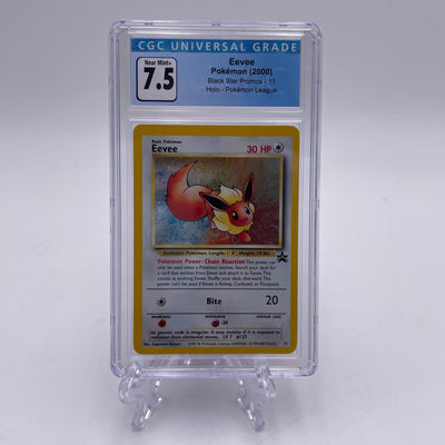 2000 Pokemon Eevee Black Star Promos 11 Holo Pokemon League CGC 7.5 Near Mint