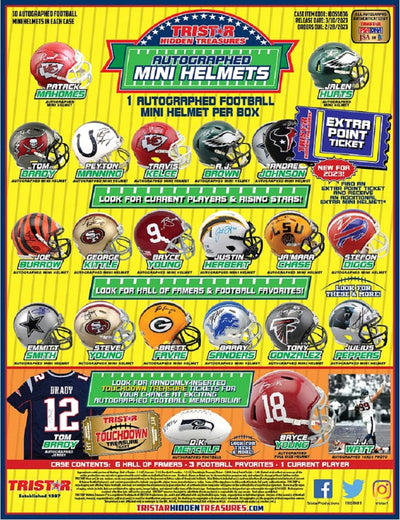 2023 Tristar Hidden Treasures Autographed Football Mini Helmets